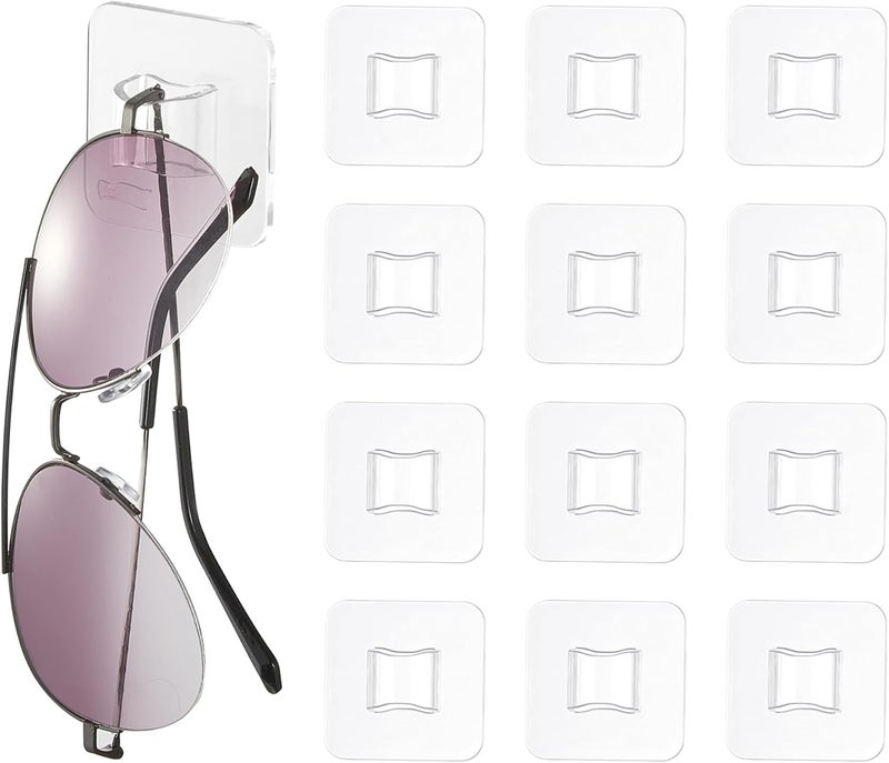 WEIMAISI Glasses Holder 12pack Sunglass Organizer Wall, Acrylic Sunglass Holder Clear Sunglasses Display Rack for Multiple Glasses, Eyeglass Holder for Office & Home Decor - Image 1